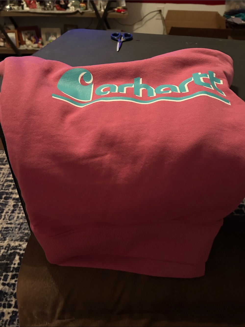 Carhartt Pink Sweatshirt with Teal Logo